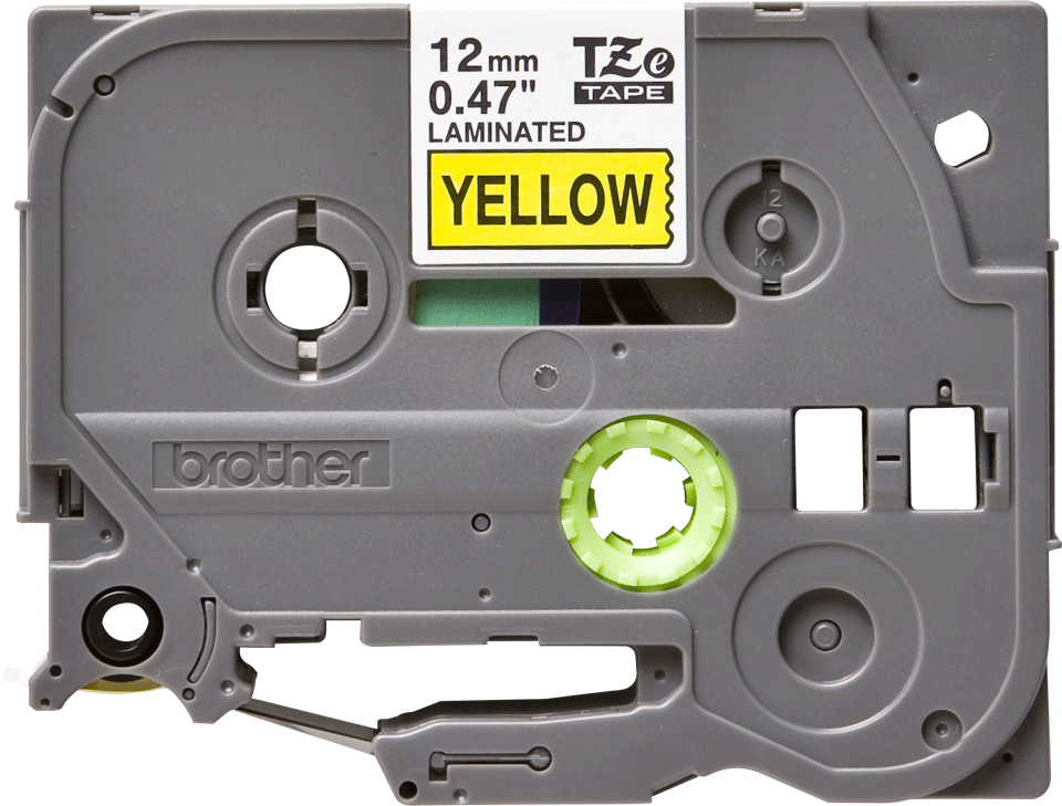 Original Brother TZe-631 tape – sort på gul, 12 mm bred 2